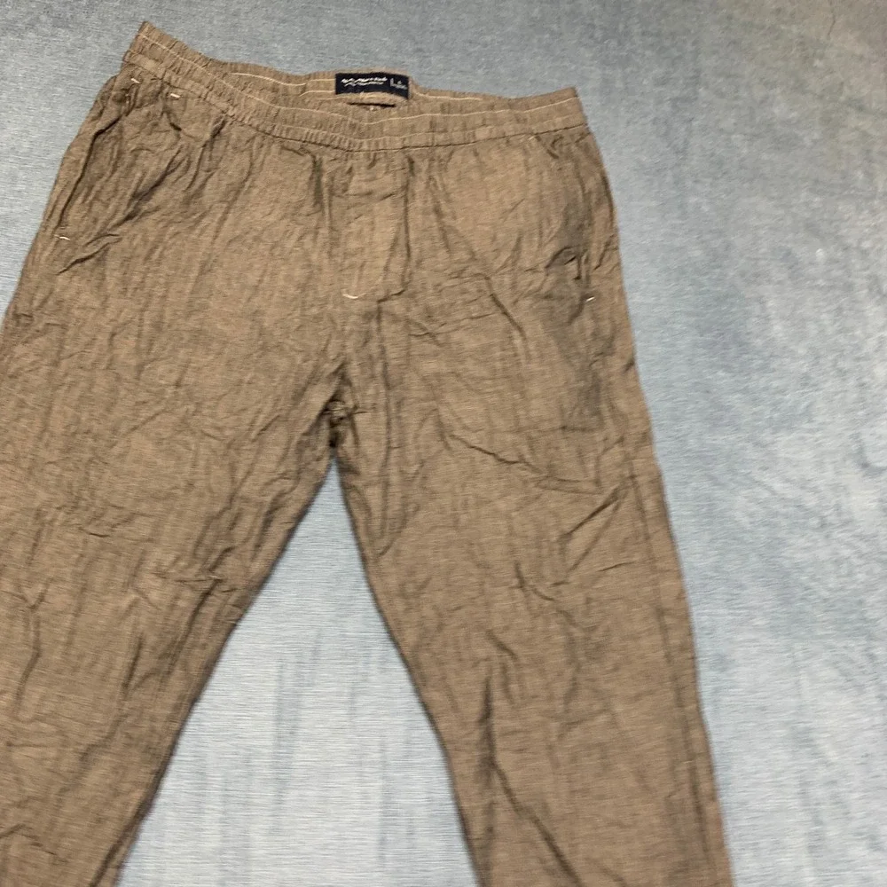Abercrombie & Fitch Chino Pants Men Large Brown Herringbone Stretch Skinny Taper